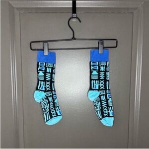 Unisex OSFM Afropop Tribal Graphic Socks | Blue & Black Bogolan Inspired Print